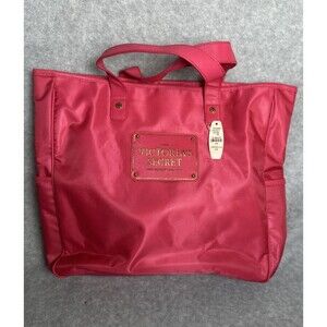 Victoria’s Secret Pink Nylon Tote Bag Logo Plaque Small Shopper Beach Laptop NWT